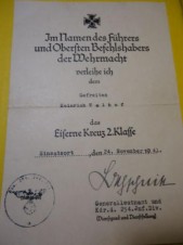 WWII German Iron Cross II Class With Document image 2