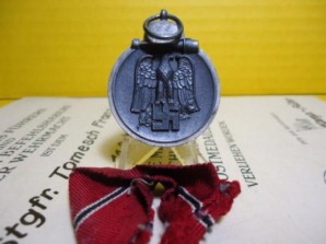 WWII German Russian Front Medal and Document image 2