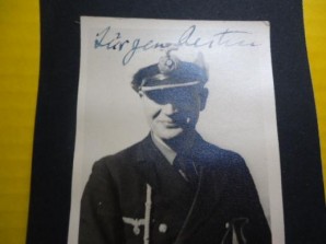 German U Boat Ace JURGEN OESTEN Signed Photo image 2