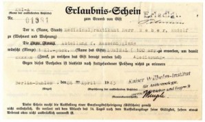 RARE GERMAN DOCUMENT Signed by Dr. Josef Mengele image 1