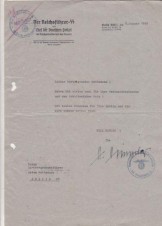 SS REICHSFUHRER H.HIMMLER SIGNED LETTER 1939 image 1