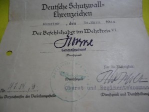 GERMAN WEST WALL MEDAL,DOCUMENT & ISSUE PACK image 7