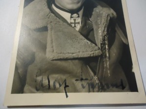 LUFTWAFFE ACE GALLAND SIGNED PHOTO image 2