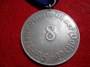 NAZI POLICE 8 YR SERVICE MEDAL image 3