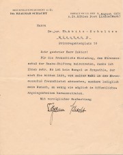 NAZI HJALMAR SCHACHT LETTER image 1