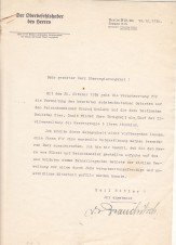 GERMAN FM GEN. Von BRAUCHITSCH LETTER image 1