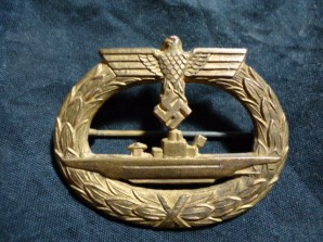 German U Boat Badge Marked FO image 1