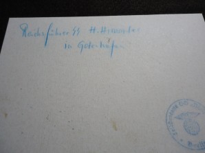 Signature of HEINRICH HIMMLER On Photo Card image 3