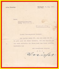 JULIUS STREICHER SIGNED LETTER image 1