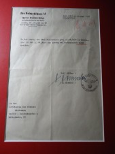 REICHSFUHRER SS HIMMLER LETTER 1938 image 1