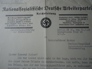 GAULEITER Hartmann Lauterbacher Letter 1934 image 4