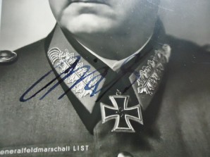 GENERAL FM Wilhelm List Autograph image 3