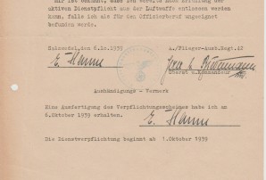 LUFTWAFFE ACE Erich Hanne Signed Document image 2