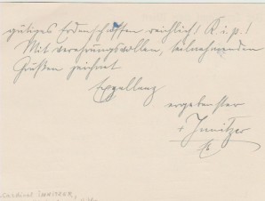 CARDINAL Theodor Innitzer Letter-signed 1942 image 1