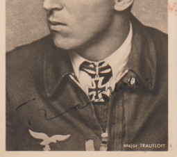 LUFTWAFFE ACE Hannes Trautloft Autograph image 2