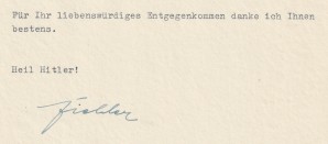 REICHSLEITER KARL FIEHLER SIGNED LETTER image 2