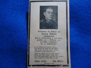 WWII GERMAN DEATH CARD- CLOSE COMBAT BAR image 1