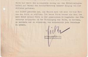SS TOTENKOPF LETTER SIGNED BY THEODORE EICKE image 2