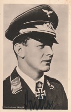 LUFTWAFFE OBERLEUT PRILLER SIGNED PHOTO image 1