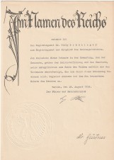 ADOLF HITLER SIGNED DOCUMENT 1934 image 1