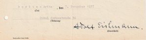 ADOLF EICHMANN SIGNED DOCUMENT image 2