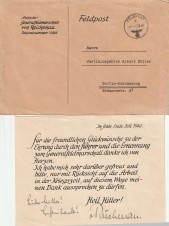 FM Walther von Reichenau GREETING CARD-SIGNED image 1