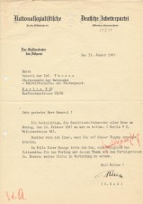 RUDOLF HESS SIGNED LETTER 1941 image 1