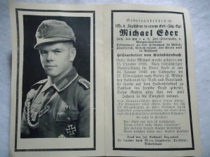 DEATH CARD GERMAN NCO/1943 image 1