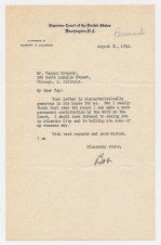 ROBERT H. JACKSON SIGNED LETTER 1947 image 1