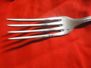 HERMANN GORING SILVER FORK W/EAGLE-BATONS image 2