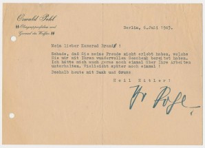 SS OSWALD POHL SIGNED LETTER image 1