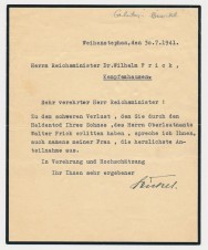 JOSEF BURCKEL LETTER TO WILHELM FRICK image 1