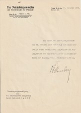 FM VON BLOMBERG SIGNED LETTER image 1