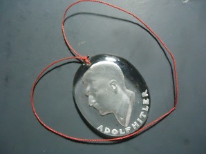 WHW ADOLF HITLER GLASS PENDANT image 1