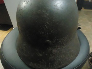 German M35 Steel Helmet S/D With Bullet hole image 4