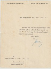 HERMANN GOERING SIGNED LETTER image 1