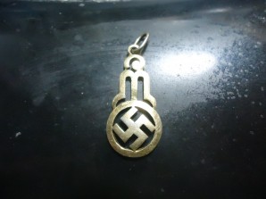 NSDAP PARTY SUPPORT PENDANT GOLD PLATE 800 SILVER image 1