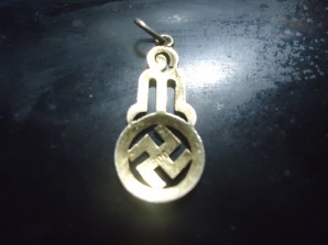 NSDAP PARTY SUPPORT PENDANT GOLD PLATE 800 SILVER image 2