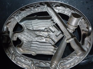 GERMAN GENERAL ASSAULT BADGE, SILVER HOLLOW BACK image 6