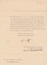 ADOLF HITLER & VON BRAUTCHISCH SIGNED DOCUMENT image 1
