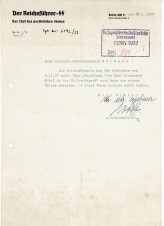 WAFFEN SS KARL WOLFF SIGNED DOCUMENT 1937 image 1