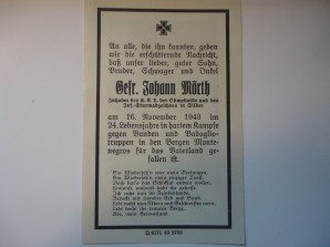 German Death Card KIA By Partisans Italy  Badoglio Forces image 2