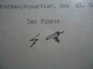 Adolf Hitler Signed Document 1944 & General W. Burgdorf Signed – RARE image 2
