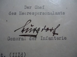 Adolf Hitler Signed Document 1944 & General W. Burgdorf Signed – RARE image 3