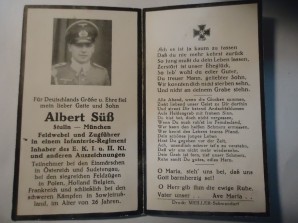 German Death Card NCO PLATOON LEADER/ image 1