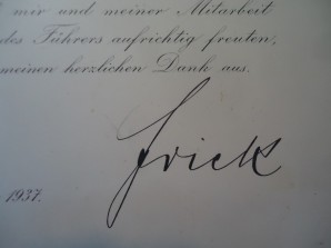 Wilhelm Frick Signed Greeting Card image 2