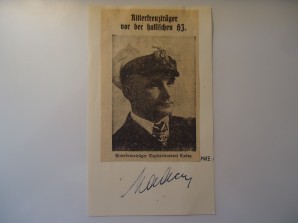 U Boat Ace Wolfgang Kaden Autograph image 1