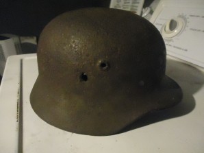 M40 Kriegsmarine Helmet, bullet hole bunker find image 4