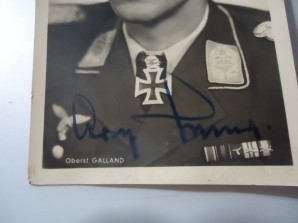LUFTWAFFE ACE GALLAND SIGNED PHOTO image 2
