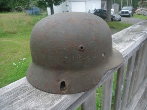 M35 Combat Helmet With Bullet Hole image 2